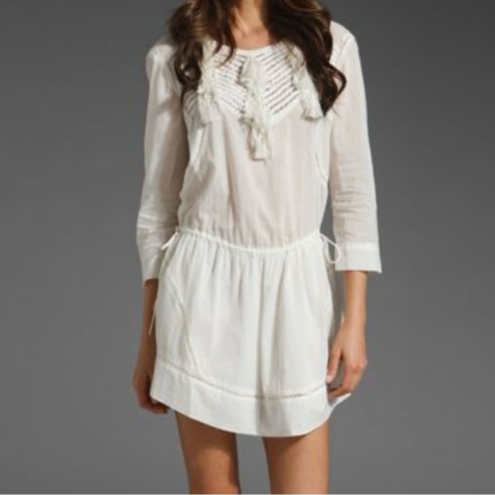 IRO Affton Fringed Cotton Mini Dress sz 0
